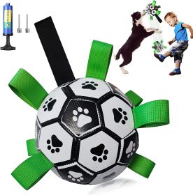 Dog Football InteractiveToy Ball, With Grab Ring, Tug Of War Toy