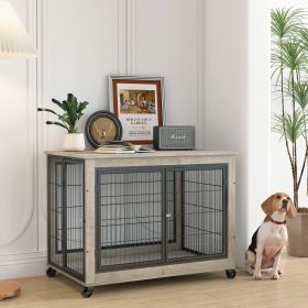 Furniture Style Dog Crate, Side Table on Wheels
