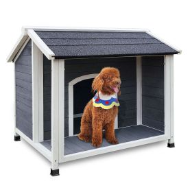 Outdoor Wooden Dog House, Waterproof, Windproof, and Warm Dog Kennel,