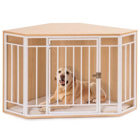 Corner Dog Crate with Cushion,  Pet Crate Indoor Use