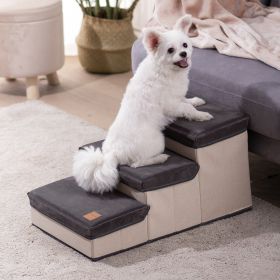 3 Tiers Foldable Dog Stairs ,Dog Ladder Storage