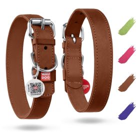 Long Lasting Leather Dog Collar, Adjustable, Brown