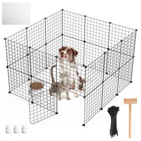 Small Animal Playpen with Door, Dog Metal Playpen,
