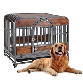37in Heavy Duty Dog Crate, Furniture Style, for High Anxiety Dogs
