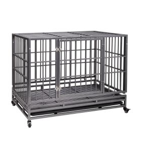 Heavy-Duty Metal Dog Kennel,  4 Wheels