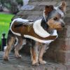 Faux Leather Bomber Dog Coat Harness and Leash