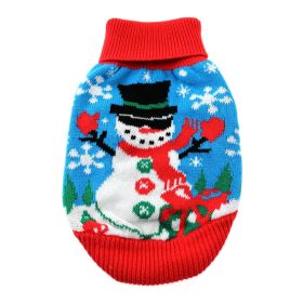 Cable Knit 100% Cotton Sweater (Color: Ugly Snowman, size: XX-Small)