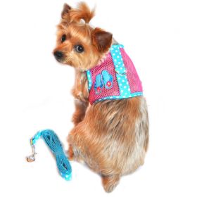 Mesh Dog Harness Under the Sea Collection (Color: Pink and Blue Flip Flop, size: X-Small)