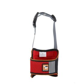 Velcro Dog Muzzle, Adjustable, Breathable, Anti-Bite, Anti-Bark, Cloth Muzzle (Color: Red, size: M)