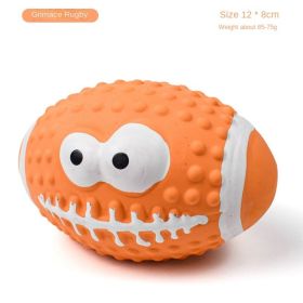 Natural Latex Rubber Dog Balls;  Soft ;  Bouncy & Durable (Colour: Smiley Rugby)