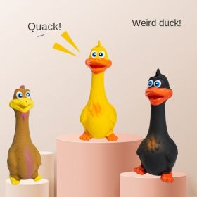 Pet Latex Bite Toy, Grows Strangely Standing Chicken, Big Mouth Duck (Color: Yellow duck)