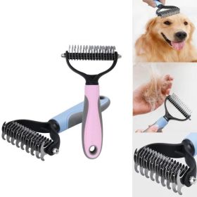 Large Pets Fur Knot Cutter, Dog Grooming, Pet Cat Hair Removal Comb (Color: Blue)