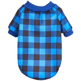 Classic Plaid Patchwork Dog and Cat Hoodies (Type: BluecheckS)