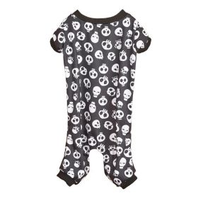 Pet Dog Halloween Cosplay, Skeleton Pattern Four-Legged Costume (Type: Black and whiteL)