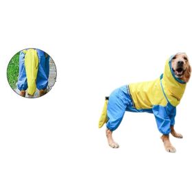 Four-Legged, Waterproof All-Inclusive, Raincoat for Pets (size: BLUEYELLOW-3XL)