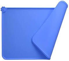 Pet Non Slip Placemat, Feeding Mat Dog or Cat Food Tray (Color: Blue)