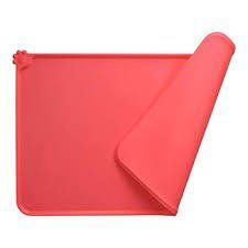 Pet Non Slip Placemat, Feeding Mat Dog or Cat Food Tray (Color: Red)