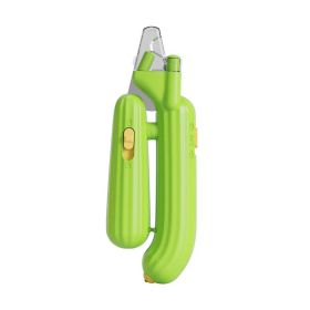 Cactus pet nail clippers,  electric LED blood thread pet products, (Specifications: PCS, Colour: Cactus Purple Lamp Style - Green)