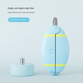 New pet nail clippers, dog or cat nail clippers, LED electric nail sharpeners, (Specifications: individual, Colour: Football Nail Clips - Light Blue)