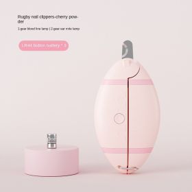 New pet nail clippers, dog or cat nail clippers, LED electric nail sharpeners, (Specifications: individual, Colour: Rugby Nail Clips - Cherry Pink)