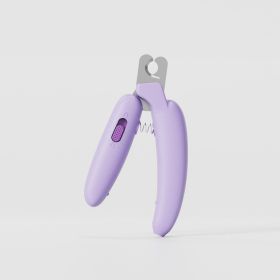 Banana pet nail clippers, LED blood thread pet products, (Specifications: Banana mini version - purple without light)