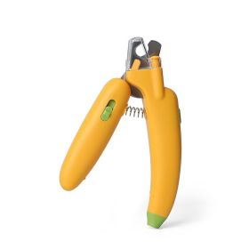 Banana pet nail clippers, LED blood thread pet products, (Specifications: Banana White Light Style - Yellow)