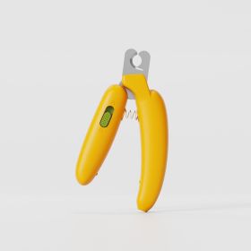 Banana pet nail clippers, LED blood thread pet products, (Specifications: Banana mini version - yellow without light)