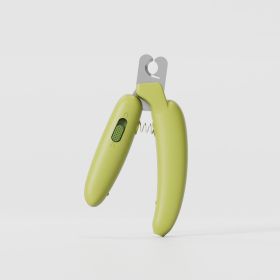 Banana pet nail clippers, LED blood thread pet products, (Specifications: Banana mini version - green without light)