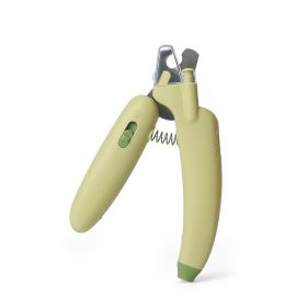 Banana pet nail clippers, LED blood thread pet products, (Specifications: Banana Purple Lamp Style - Green)