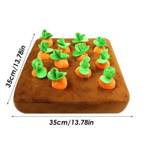 12 Plush Carrots Enrichment Dog Puzzle, Carrot Patch Dog Snuffle Toy (Color: 12 Carrots 35x35cm)
