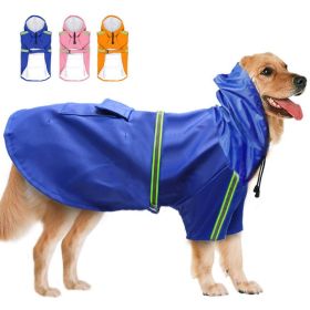 Lightweight Dog rain Jacket with Hood (Color: Blue)