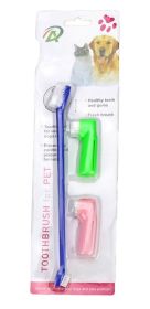 Two Headed Dog Toothbrush Set, Canine Dental Hygiene Brush (Color: Blue)