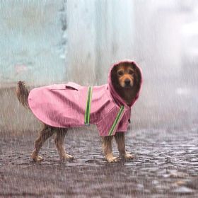 Lightweight Dog rain Jacket with Hood (Color: Pink)