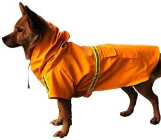 Lightweight Dog rain Jacket with Hood (Color: Orange)