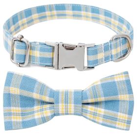 Plaid Dog Collar with Bow Pet Gift Adjustable Soft and Comfy Bowtie Collars for Small Medium Large Dogs (Colour: Style 1, size: L 3.0x60cm)