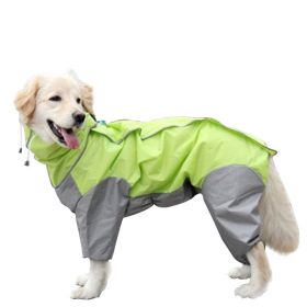 A Raincoat for all small and large dogs; Pet raincoat Medium large dog Golden hair Samo Alaska waterproof four foot raincoat Dog hooded raincoat (Colour: Lemon yellow, size: 26)