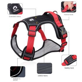 dog Harnesses; Cross border New Pet Towing Rope Vest Large Dog Chest Strap Reflective Explosion proof Flushing Dog Towing Rope (Specification (L * W): S, Colour: Black)
