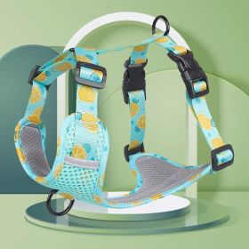 dog Harnesses; New style dog chest strap vest type big dog chest strap explosion-proof flush walking dog rope reflective pet traction rope (Specification (L * W): L, Colour: Lake blue)