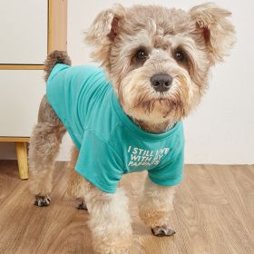Pet Tee With "I Still Live With My Parents" Dog Printed Clothes; For Small & Medium Dogs (size: Xl)