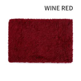 Dog Bed And Extra Matching Cover Sheet Dog Crate Pad Ultra Soft Dog Bed Mat Washable Pet Kennel Bed With Non-Slip Bottom Fluffy Plush Sleeping Mat For (Color: Wine Red, size: 2Xl)