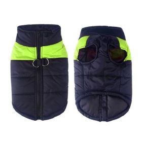 Windproof,  Waterproof Dog Jacket, Warm Dog Vest, Cold Weather Pet Apparel (Color: Green, size: L)