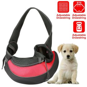 Pet Carrier for Dogs or Cats, Hand Free Sling Adjustable Padded Strap Tote Bag (Color: Red, size: L)