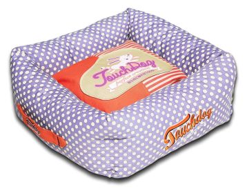 Touchdog Polka-Striped Polo, Easy Wash, Squared Fashion Dog Bed (size: large)