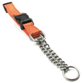 Martingale, Safety and Training Chain Dog Collar (Color: Orange, size: large)