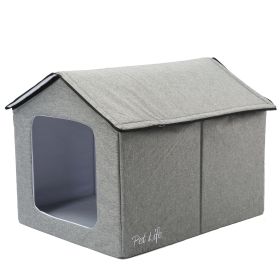 Electronic Heating and Cooling, Smart Collapsible Pet House (Color: Grey, size: small)