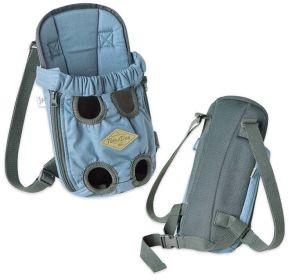 Fashion Designer Front and Backpack Dog Carrier (Color: Blue, size: small)