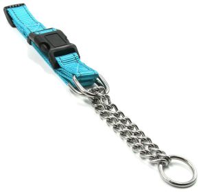 Martingale, Safety and Training Chain Dog Collar (Color: Blue, size: small)