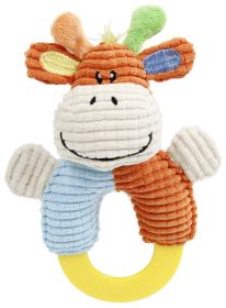 Pet Life 'Ring-O-Round'  Rubber Teething Newborn Puppy Dog Toy (Color: Blue / Orange)