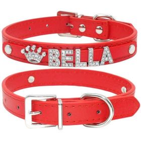 Puppy Dog Collars Personalized (Color: Red, size: Xs)