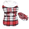 Dog Harness Coat RED & White Plaid
